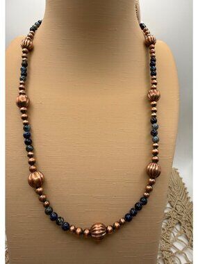 NWT Artisan crafted Sediment Jasper Copper Bead Necklace layering Southwest 27g